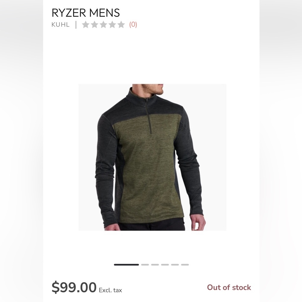 NWT xl Kuhl men's Ryzer
Quarter zip